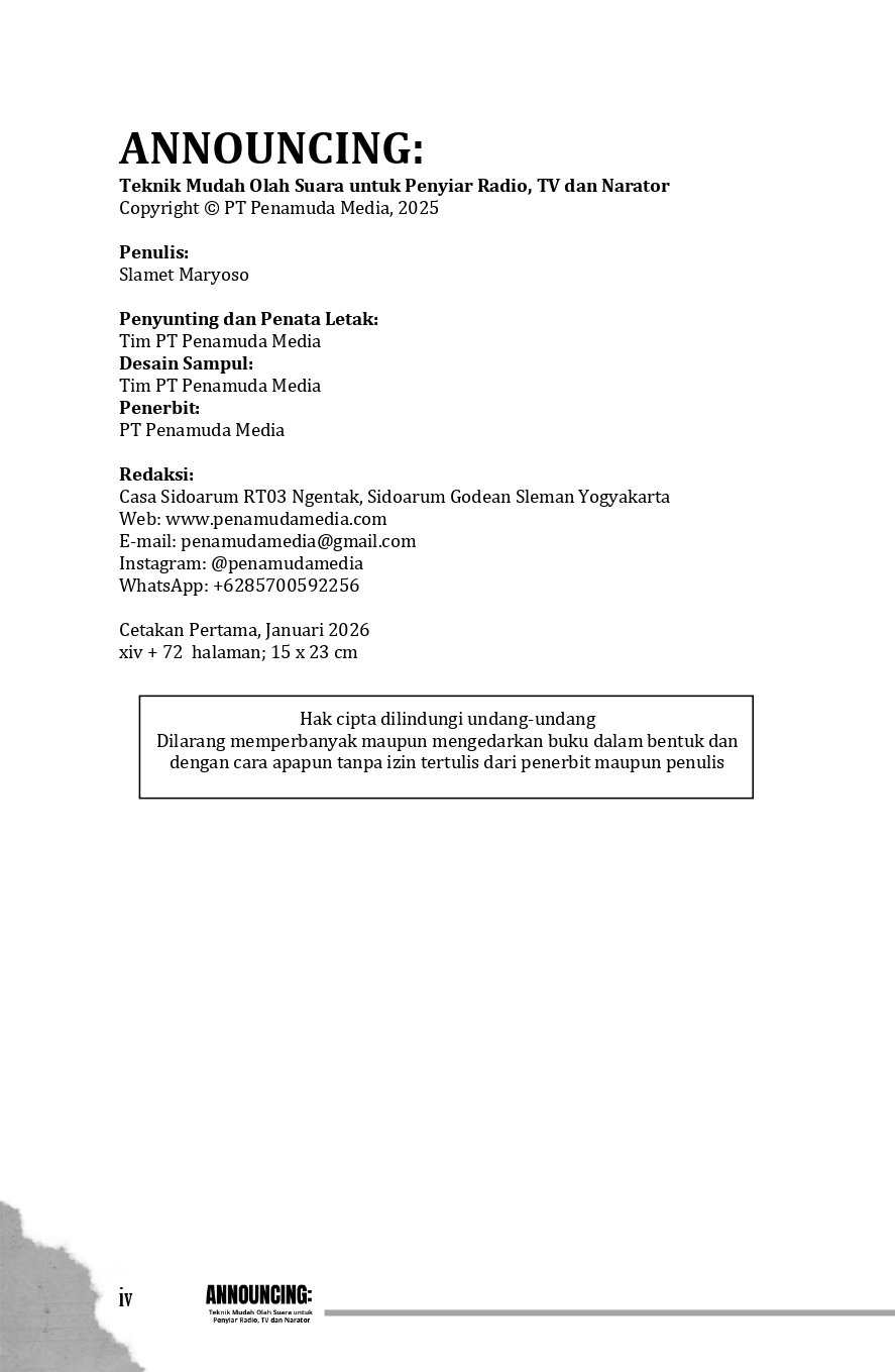 ANNOUNCING Teknik Mudah Olah Suara untuk Penyiar Radio, TV dan Narator - Image 3