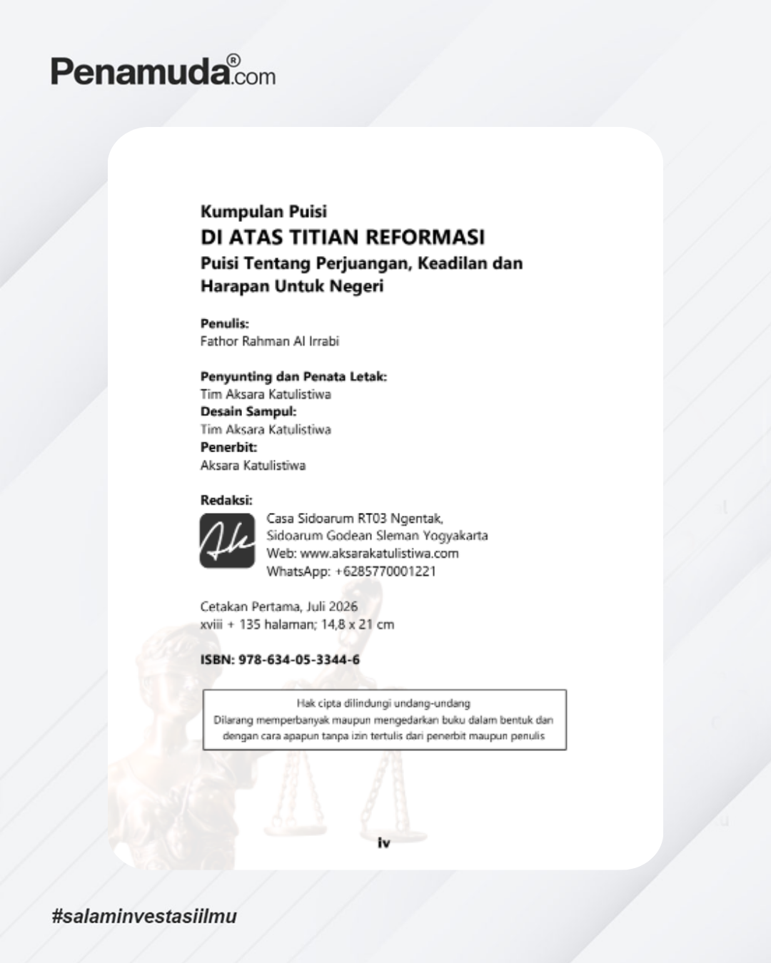 Kumpulan Puisi DI ATAS TITIAN REFORMASI Puisi Tentang Perjuangan, Keadilan dan Harapan Untuk Negeri - Image 5