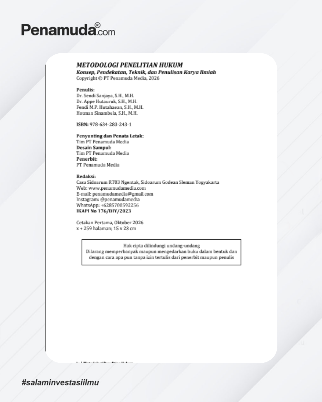 METODOLOGI PENELITIAN HUKUM KONSEP, PENDEKATAN, TEKNIK, DAN PENULISAN KARYA ILMIAH - Image 4